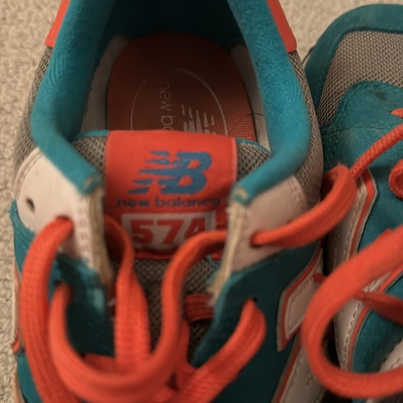 New Balance 574s in turquoise and orange - sz 9 women’s - Picture 6 of 6